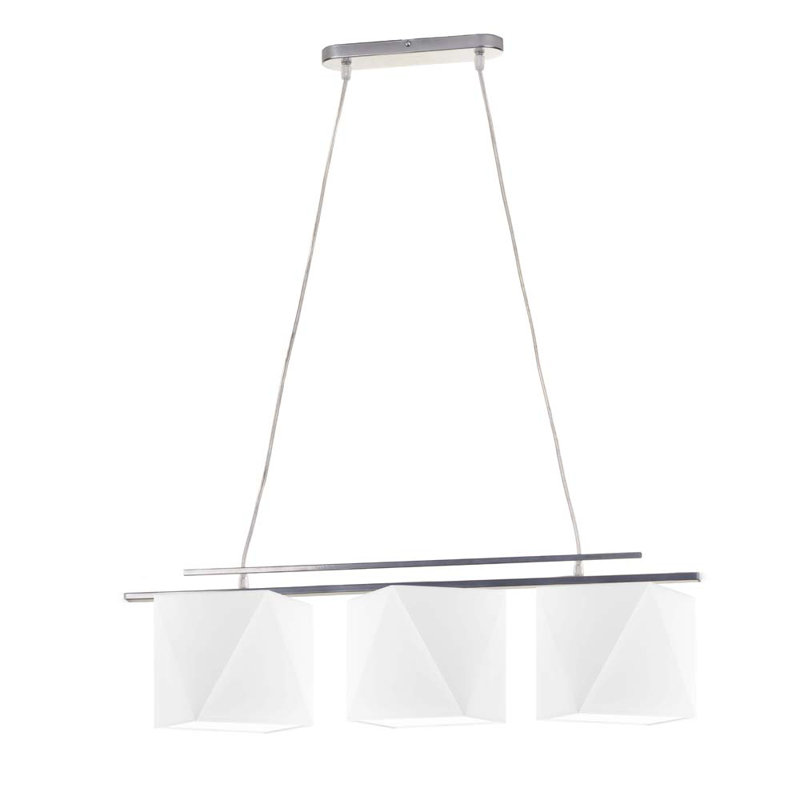 Dendrick 3 - Light Kitchen Island Pendant, White, Chrome