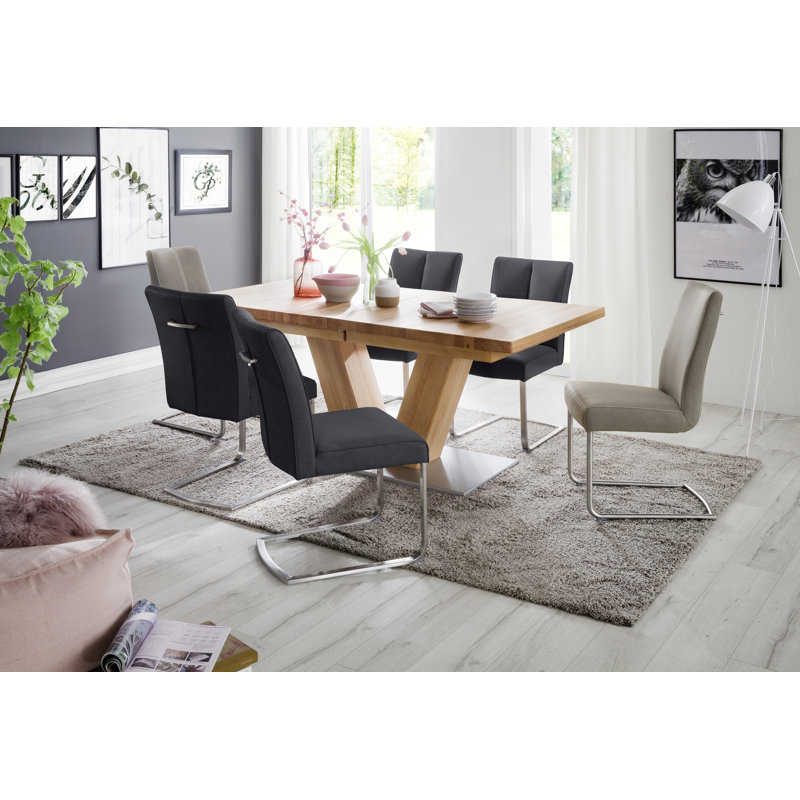 Demarco Oak Solid Wood Dining Table, Oak bianco, 78cm H x 140cm W x 90cm D