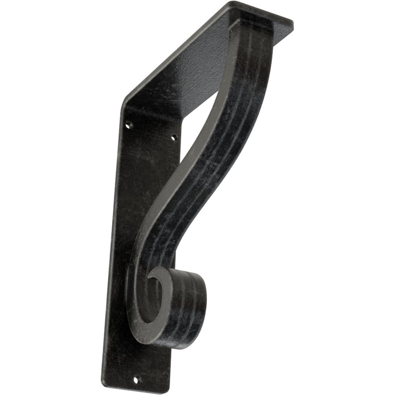 Support simple en fer forgé Ashford, H 8 po x l 2 po x P 5,5 po, Argent antique