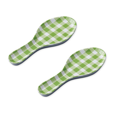 Gingham Black Spoon Rest