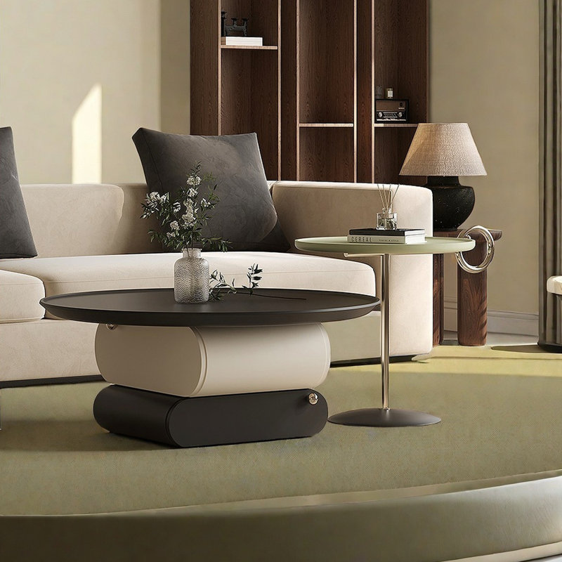 Living room size circular creative coffee table