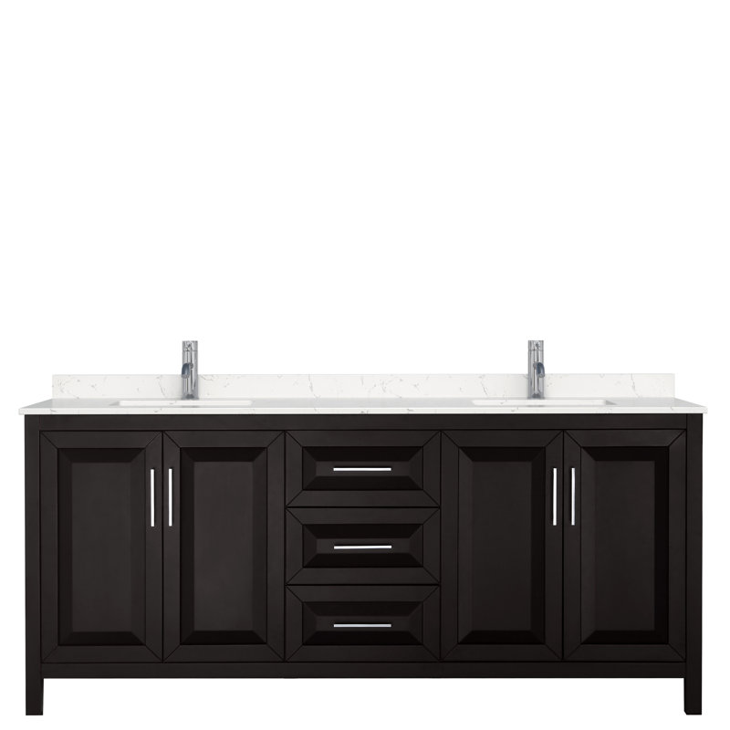 Daria 80'' W Double Vanity, Dark Espresso, Polished Chrome