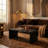 Clyde Modern Waterfall Edge Mango Wood Coffee Table, Black-1236516821