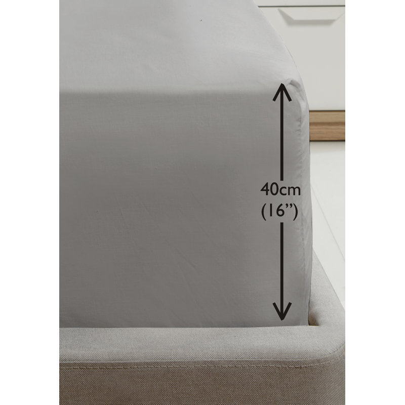 Asaru Cotton Blend Fitted Sheet, Kingsize (5'), Grey