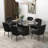 Dinnington Velvet Upholstered Side Chair With Black Legs-480444292