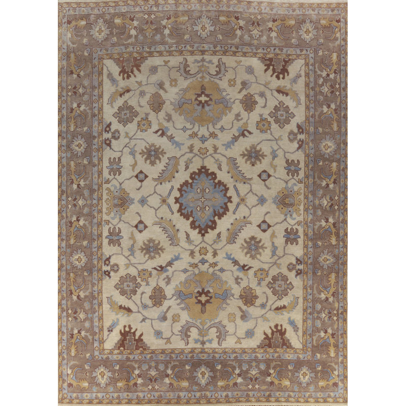 Tapis indien en laine Oushak Earth