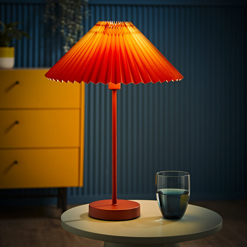 Kameron Metal Table Lamp, Orange, No