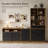 55" Standing Desk With 55'' File Cabinet, Electric Height Adjustable Standing Desk With 71'' Tall Modern Bookshelf, Home Office Furniture Set-1699695506