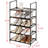 5 Tier Stackable Small Shoe Rack,Narrow Sturdy Shoe Shelf Organizer, Non-Woven Fabric Metal Free Standing Shoe Racks For Entryway, Hallway And Closet-1922240576-1922240578