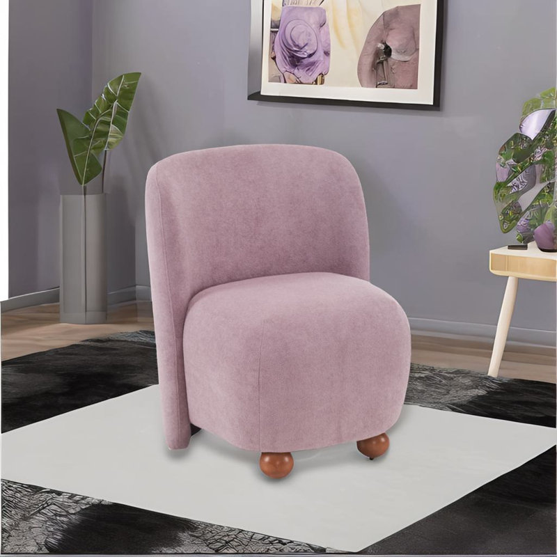 Fauteuil d'appoint à dossier bas, Polyester mauve