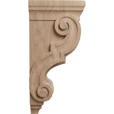 5"W x 7"D x 14"H Large Shell Corbel, Cherry