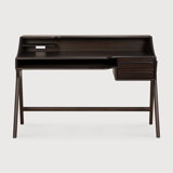 Flow desk - varnished mahogany - rose brown - 2 drawers - rectangular