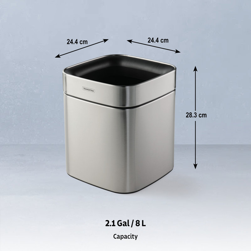 Bac carré en acier inoxydable 2 gallons