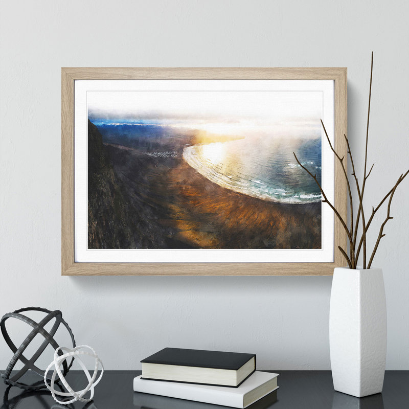 Mountain View of Lanzarote in Spain - Framed Print, Oak Framed, 27cm H x 36cm W x 2cm D