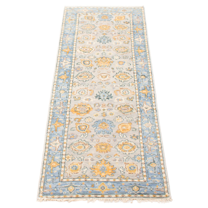 Tapis unique gris Oushak de conception unique 2 pi 9 po x 8 pi 0 po