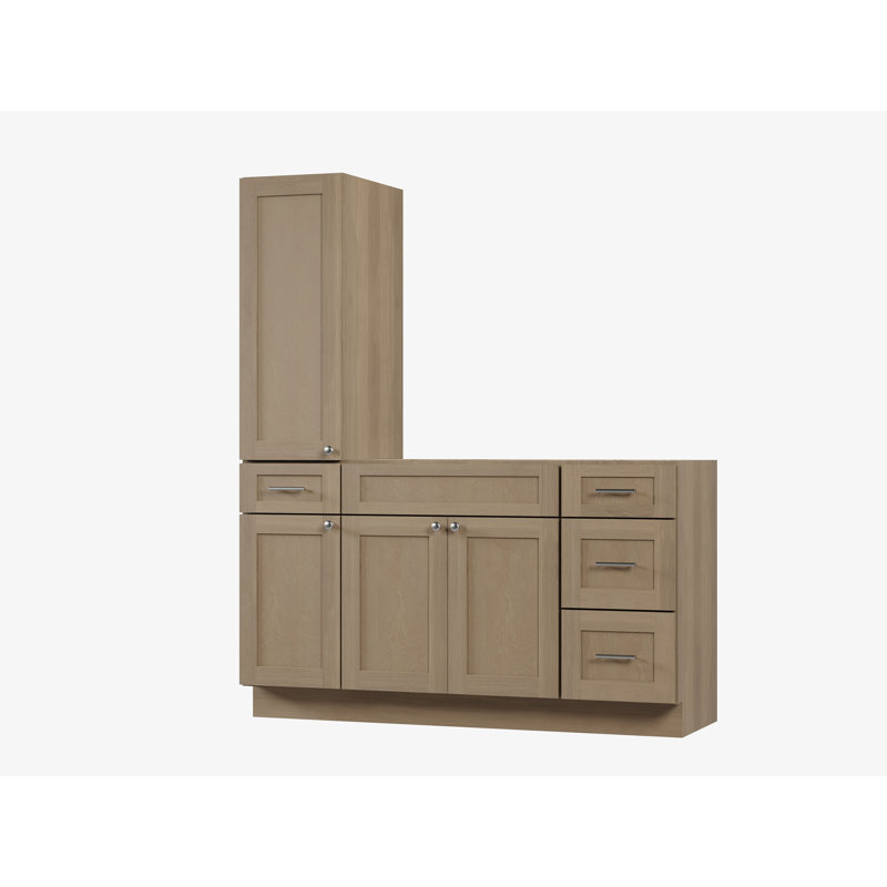 Meuble-lavabo simple 60 po Disar, Chêne naturel
