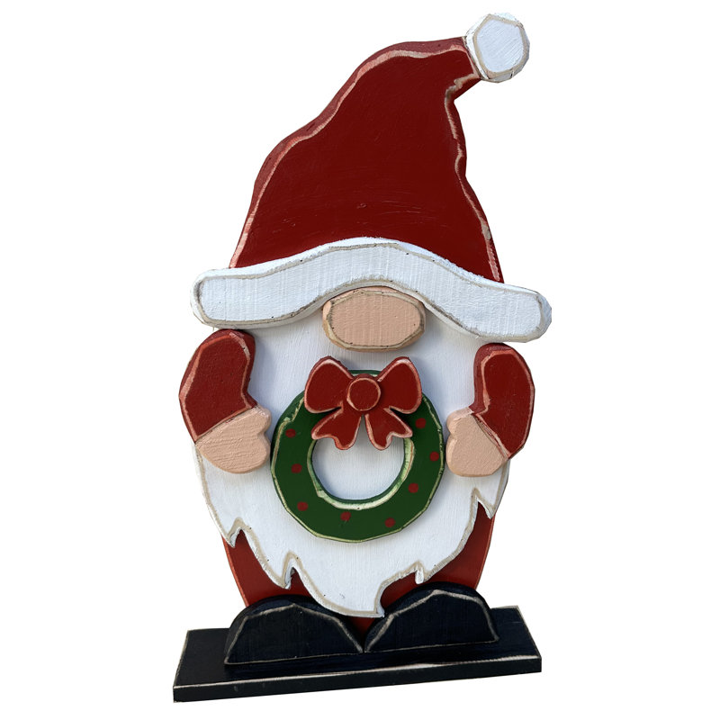 Moyen gnome en bois de Noël pour l'intérieur et l'extérieur