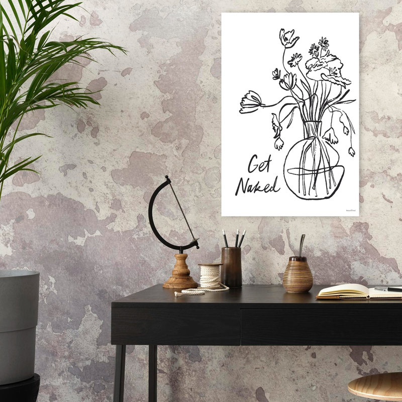 «Get NUE Floral», art abstrait moderne minimaliste, H 24 po x l 16 po