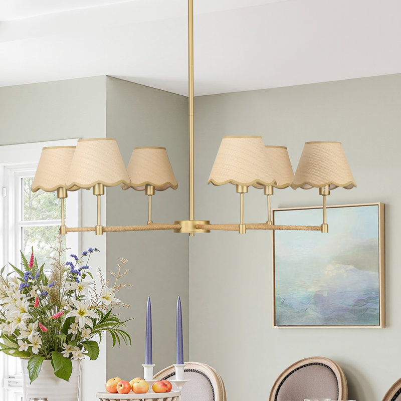 6 - Light Dimmable Classic / Traditional Chandelier (Set of 2)