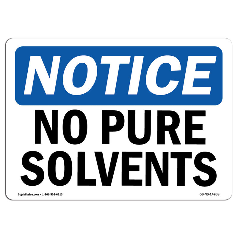 Panneau en aluminium No Pure Solvents 12 x 18