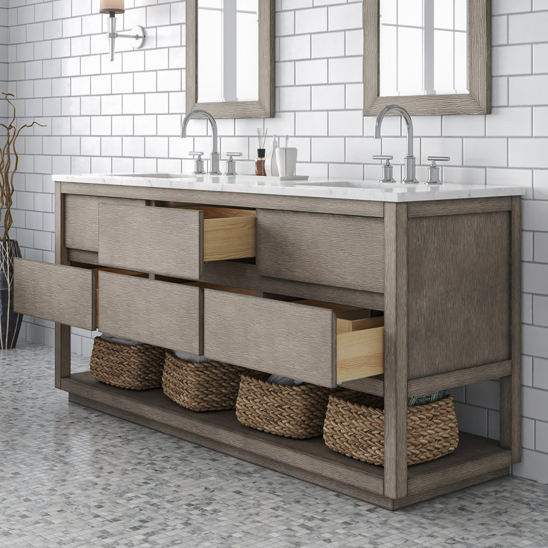 72'' W Double Vanity, Grey Oak