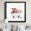 «Farm Tub Pig» - peinture encadrée-1026392848-1026392858