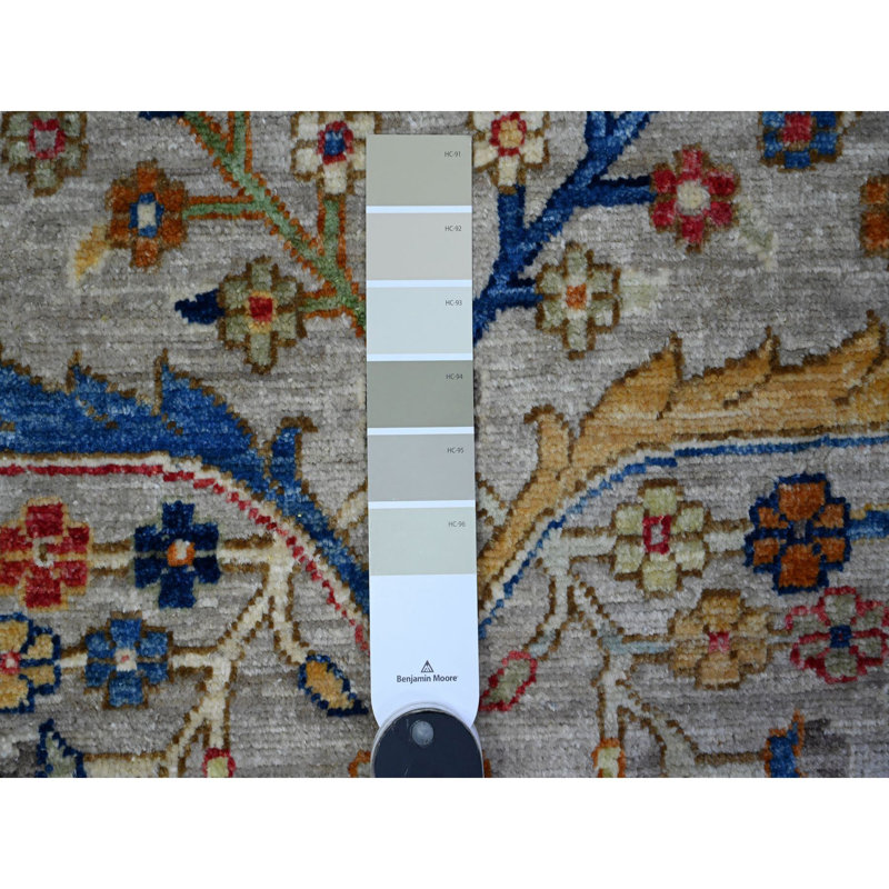 Tapis de couloir oriental gris large 4 pi x 11 pi 9 po Heris