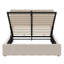 Lit plateforme tapissier double avec rangement à levage hydraulique, mobilier de chambre beige moderne-244256684-244256687