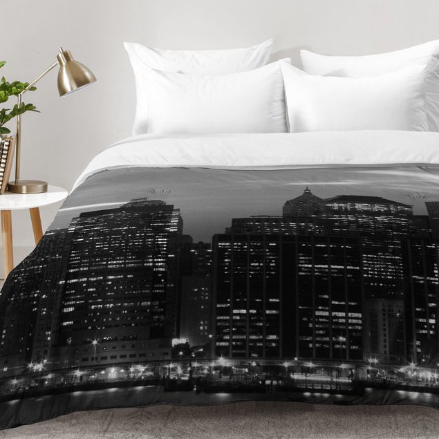 New York Financial District Comforter Set (Set of 2) Deny Designs 