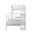 Lit simple superposé au dessus d'un lit double en métal avec escalier de rangement et garde-robe-1452074044