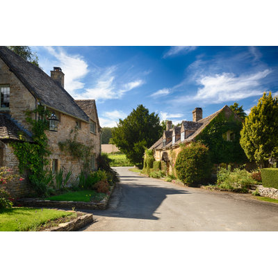Old Cotswold Stone Houses In Icomb by BackyardProduction - Wrapped Canvas Print