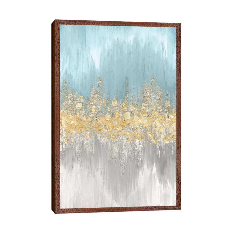 Neutral Wave Lengths II by Eva Watts - Print on Canvas, 101.6 cm H x 66.04 cm W, Brown Framed