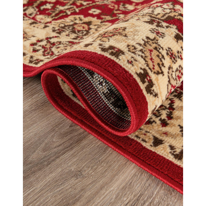 Tapis bourgogne Bhatari, Carré 10pi, Burgundy