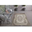 Tapis turc rétro floral beige Oushak idéal pour les espaces de chambre à coucher et de salon