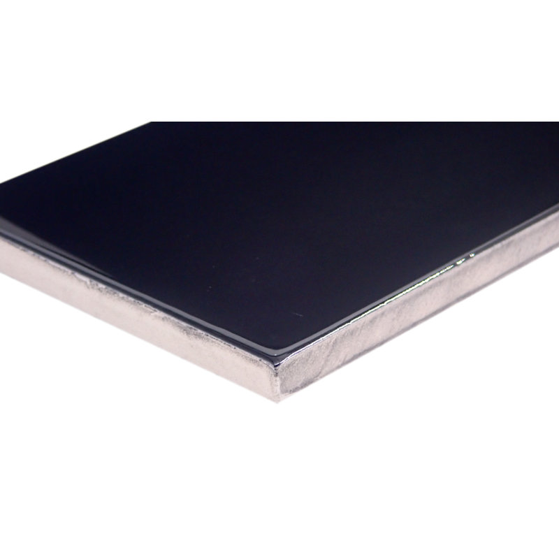 Catch™ 3 In. X 12 In. Glossy Ceramic Wall Tile (12.15 Sq. Ft./Case), Black