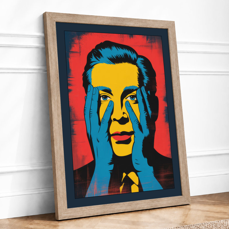 Bold Pop Portrait Pop Art - Framed Print, A1 - 84.1 x 59.4 cm, Oak