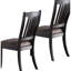2 chaises de salle à manger en café foncé, revêtement en tissu, bois d'hévéa, chaises en bois d'hévéa de conception contemporaine, finition café, siège rembourré, 2