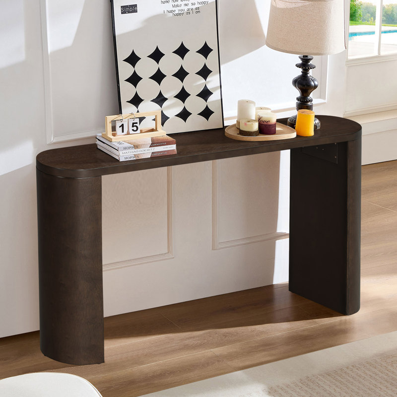Console ovale 59,6 po Breisch pour l'entrée, le couloir et le vestibule, Brun foncé
