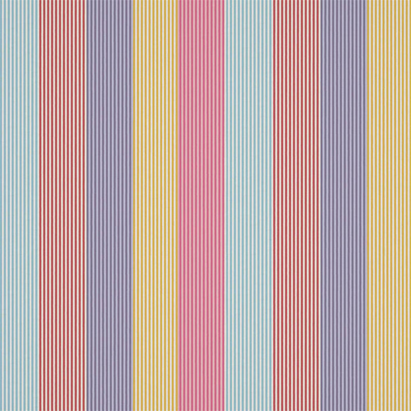 Funfair Stripe Fabric, Grape/Cherry/Pineapple/Blossom