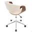 Chaise de bureau en noyer et crème