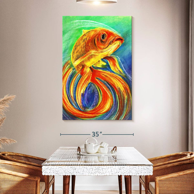 Brampt Gold Betta Fish, 51" H x 34" W