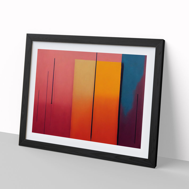Single Picture Frame Painting, Black Framed, 46cm H x 64cm W