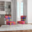 Chaise d'appoint rembourrée à motif rose et bleu Tartan