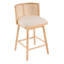 Ensemble de 4 tabourets de comptoir en bois rembourrés Talia