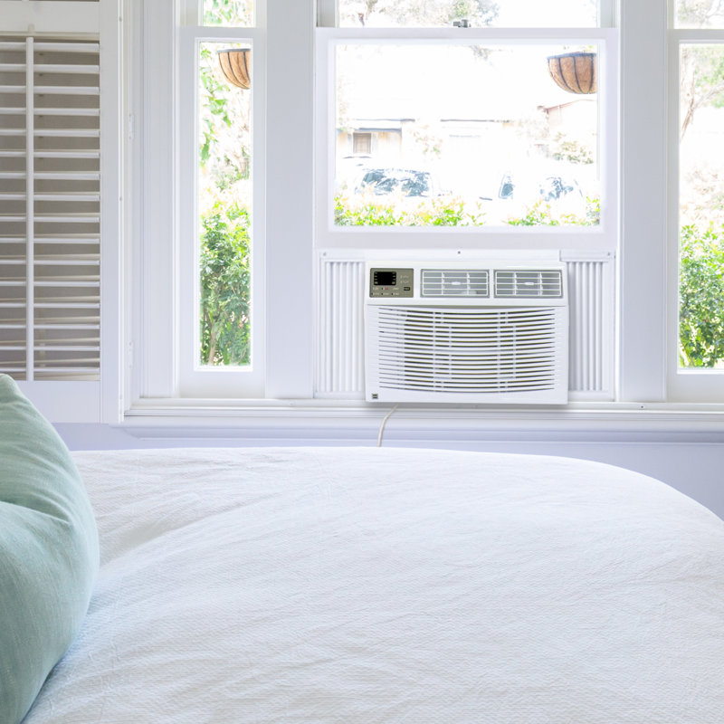 8000 BTU White Window Air Conditioner with Electronic Controls