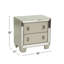 Table de chevet 2 tiroirs argentée avec détails en miroir - Accessoire de chambre à coucher