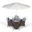 Karcher 4 - Person Patio Dining Set Umbrella Hole Included Square Table with Cushions Included-39926020