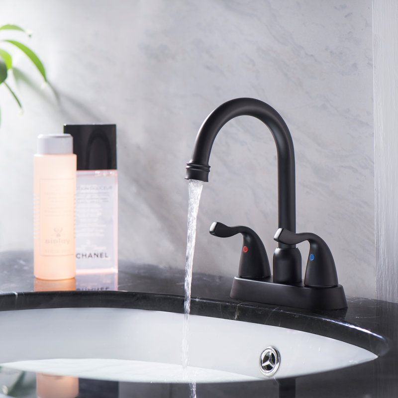 Dual Handle Swivel Spout Matte Black Stainless Steel Bathroom Faucet For Modern Style Lavatories