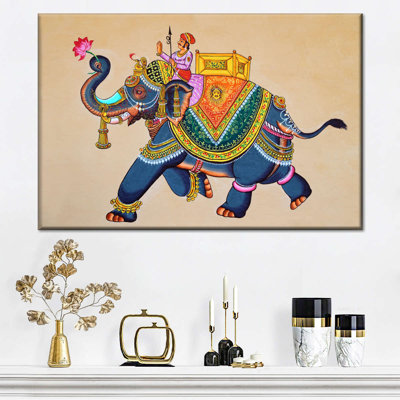  Rajasthani Elephant - impression sur toile tendue