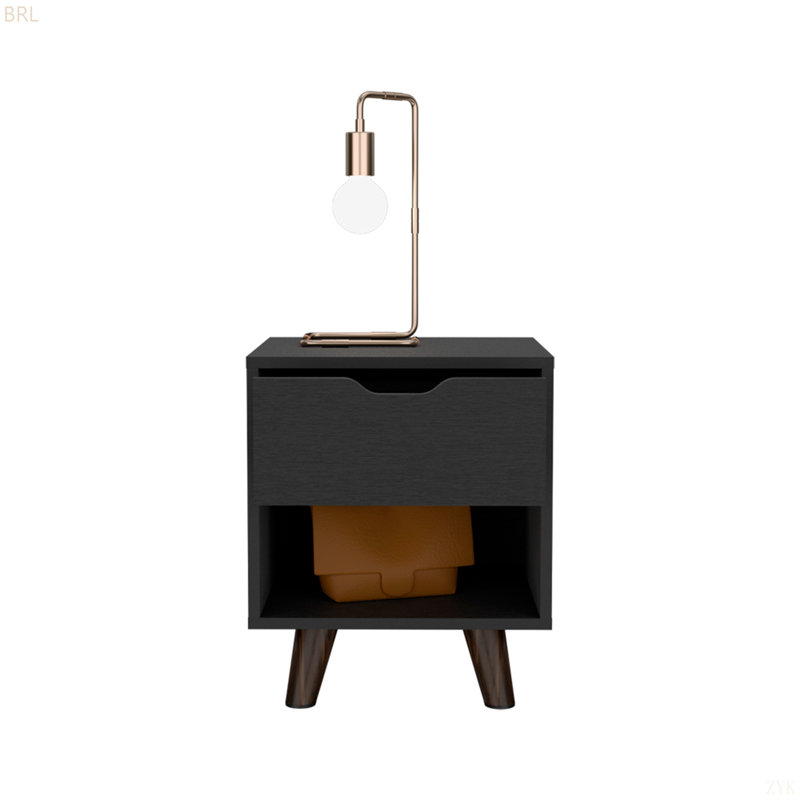 Table de chevet Carleen, Chambre, Noir